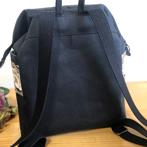 大人のリュック 黒系 刺繡リボン リュック・バックパック tumugi 通販  