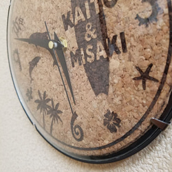 【オリジナル時計】壁掛け時計　海　コルク 2枚目の画像