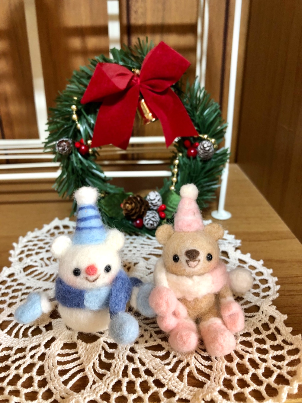 【確認用】黒ミミのくまさん✽羊毛フェルト 確認用】黒ミミのくまさん✽羊毛フェルト