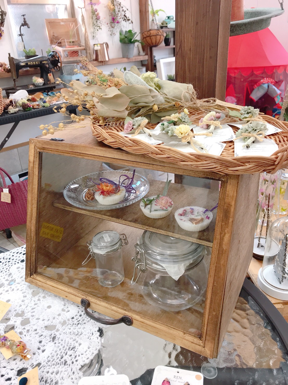 ショーケース ブレッドケース カフェ風 キッチン収納 アンティーク調 木製