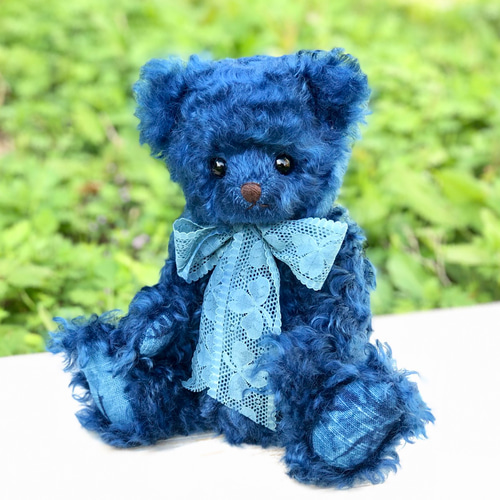 送料無料※ 藍染テディベア（日本遺産:阿波本藍） ぬいぐるみ むぎゅ