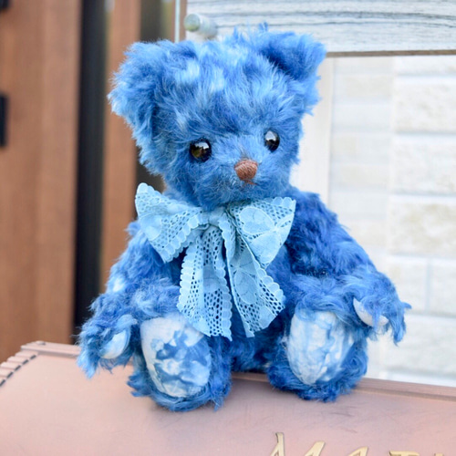 藍染テディベア（日本遺産:阿波本藍染） ぬいぐるみ むぎゅ♡べあ 通販