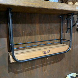 おまけかご付き】アイアンバーシェルフ 男前インテリア ハンドメイド