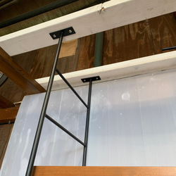 シーリングシェルフ　W600　リビングシェルフ　吊り下げ式　収納棚　アイアン&ウッド 3枚目の画像