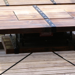 【アイアン&ウッド】 バーベキューテーブル ～インでもアウトでも使えるグランピング家具～ 2枚目の画像