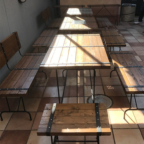 ガーデンテーブルセット （テーブル×1、ベンチ×2）アイアン