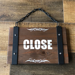 【送料無料】【OPEN/CLOSE看板】【アイアン&ウッド】 吊り下げ型看板・店舗向けサイン・案内板 2枚目の画像