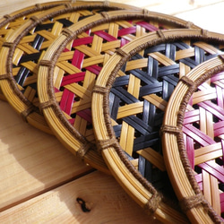 竹編みコースター　鉄線編み・漆仕上げ 3枚目の画像