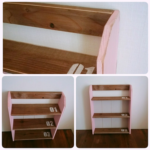 ☆カントリー風 マルチミニラック(ピンク) 棚・シェルフ・ラック