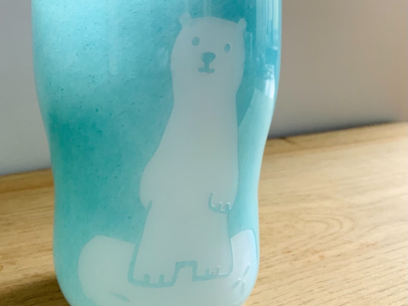 海cup シロクマ　グレイシャーブルー　グラス 2枚目の画像