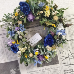 送料無料）ドライフラワークレッセントリース パンパスグラスと