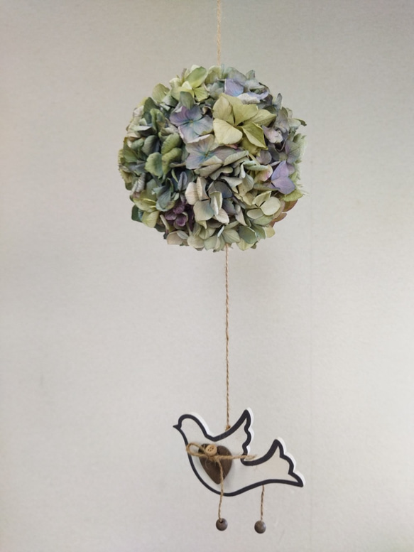 ハンドメイド♡ドライフラワー紫陽花ボールp♪465 ハンドメイド