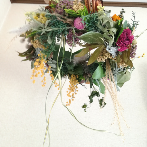 送料無料）ドライフラワー+フライングリース ドライフラワー m-w