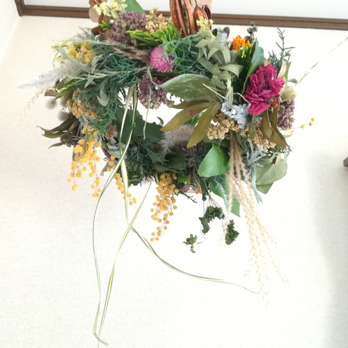 送料無料）ドライフラワー+フライングリース ドライフラワー m-w