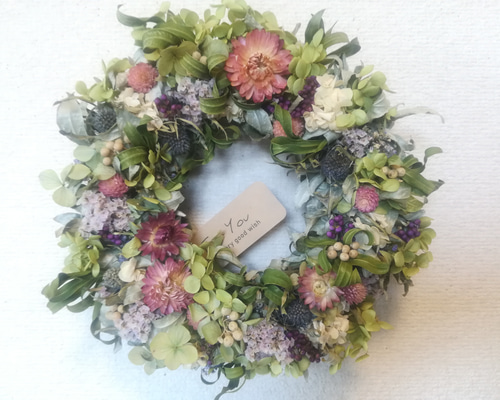 アナベルのまあるいリース☆ドライフラワーリース ドライフラワーアナベルリース - メルカリ