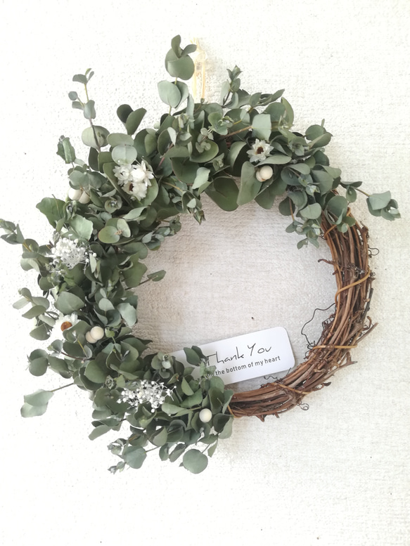 送料無料）ドライフラワーリース ユーカリと、 ドライフラワー