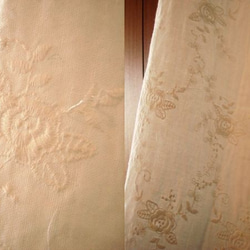 シンプルミニキャミ★バラ刺繍 綿Wガーゼ オフ白 3枚目の画像
