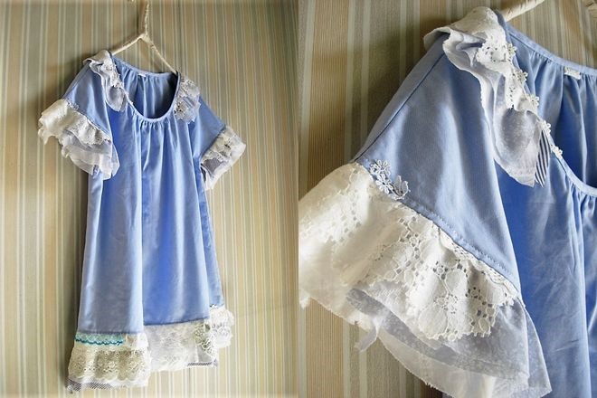 フリル&レースたっぷりのチュニック★ブルー 6