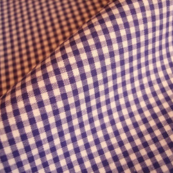 最終2.6m★コットンギンガムチェック 紫 ハギレ 巾114 2枚目の画像