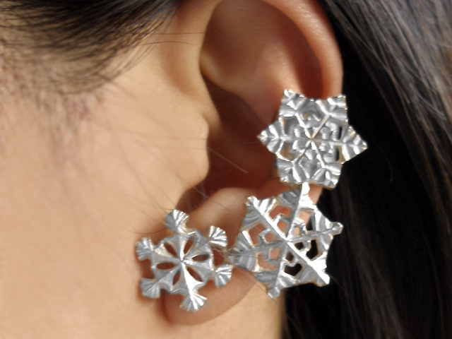 初雪 シルバー イヤーカフ