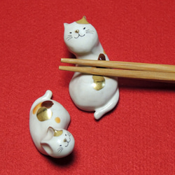 【再販】金澤猫箸置き 寄り添いペア「親子」　※現品のみ 1枚目の画像