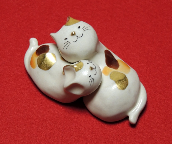 【再販】金澤猫箸置き 寄り添いペア「親子」　※現品のみ 2枚目の画像