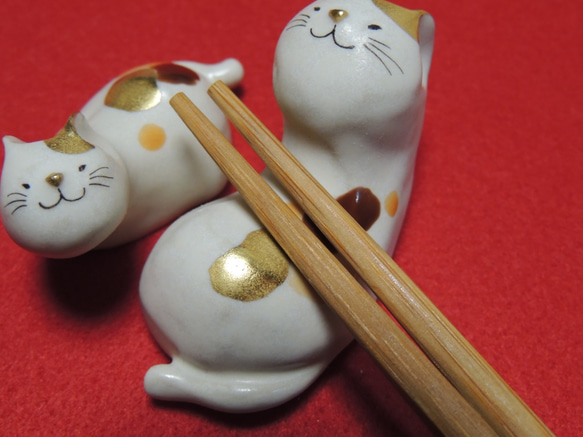 【再販】金澤猫箸置き 寄り添いペア「親子」　※現品のみ 4枚目の画像