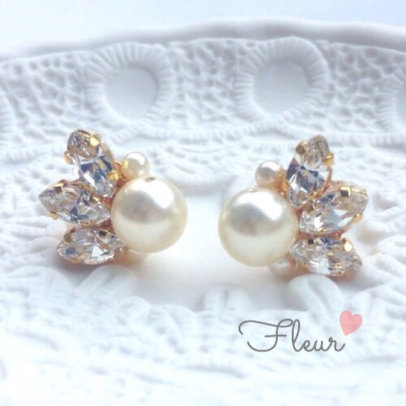 bijou&pearl(crystal)イヤリング 1枚目の画像