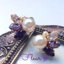 bijou&pearl(Radiant Orchid)ピアス 1枚目の画像