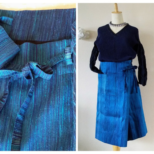 ブルーガール シルクスカート カタログ掲載品】【ウォッシャブル】レーヨンシルクシャーリング