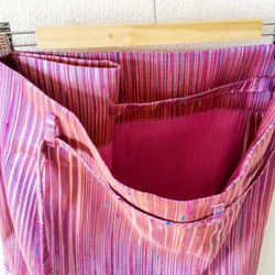 タイhandmadeシルク  筒形巻きスカート パープル/ベージュ系 7枚目の画像