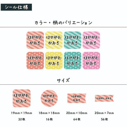 【アイロン不要!】タグ用 168枚 お名前シール マスキングテープ柄 カット済み 入園 入学準備 2枚目の画像