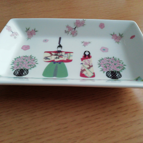 ひな祭りに♪ポーセラーツのお雛様プレート♪ 小皿 Atelier Feuille