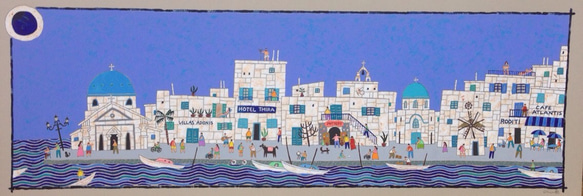 奥村ユズル　水彩画原画　英国パブ「岸辺の舟」 奥村ユズル水彩画原画英国パブ「岸辺の舟」