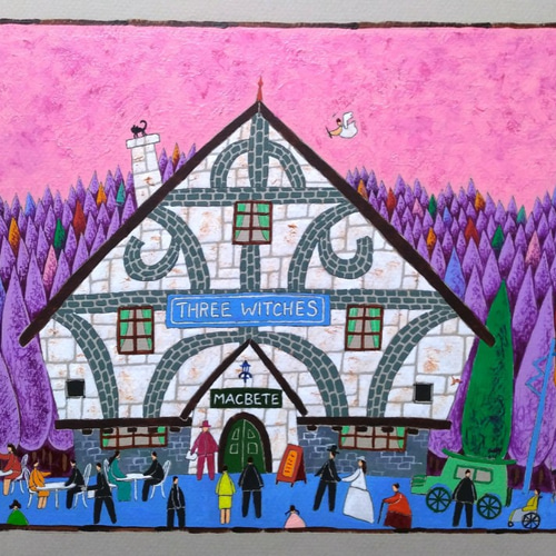 奥村ユズル 水彩画原画 森のシェークスピア劇場 奥村ユズル水彩画原画