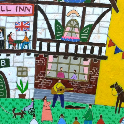 英国パブ「風車」 絵画 奥村ユズル 通販 12500956｜Creema(クリーマ)