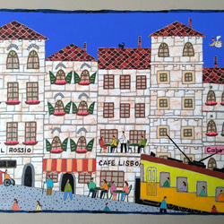 奥村ユズル水彩画原画メルボルンの鉄道駅