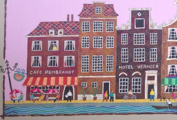 アムステルダム、運河の街並み 3枚目の画像