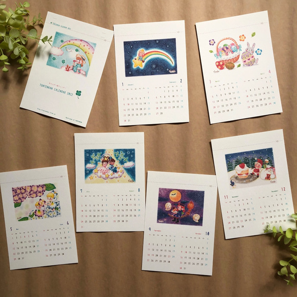 【受注生産】色えんぴつ画カレンダー2022〔小〕B6サイズ 5枚目の画像