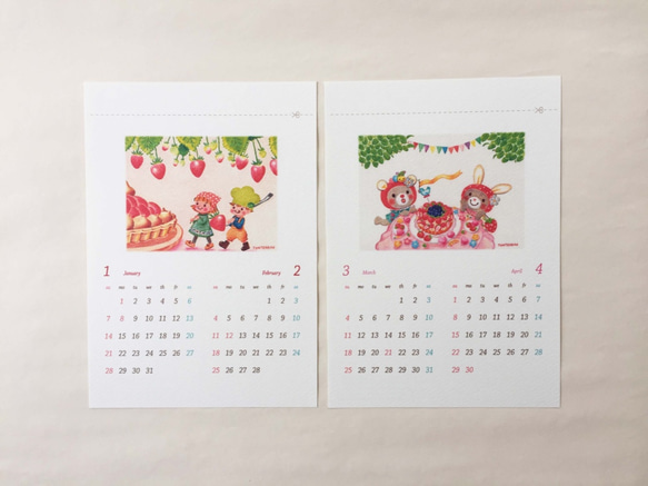色えんぴつ画 カレンダー2018【Sサイズ】 4枚目の画像