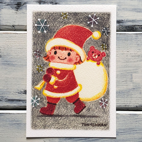 こどもサンタ女の子 ポストカードno.189 ポストカード TONTENKAN