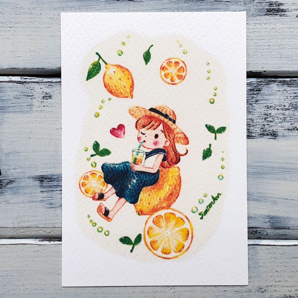 Lemon☆❀カードsize御守り絵画❀
