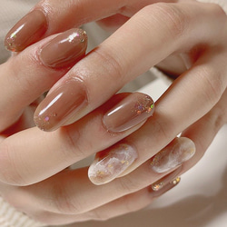 くすみブラウン×ゴールドニュアンス/大人可愛い/結婚式やお呼ばれに