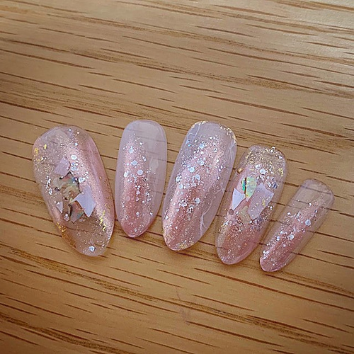 キラキラピンクミラーニュアンスネイル/ネイルチップ/シェル/結婚式