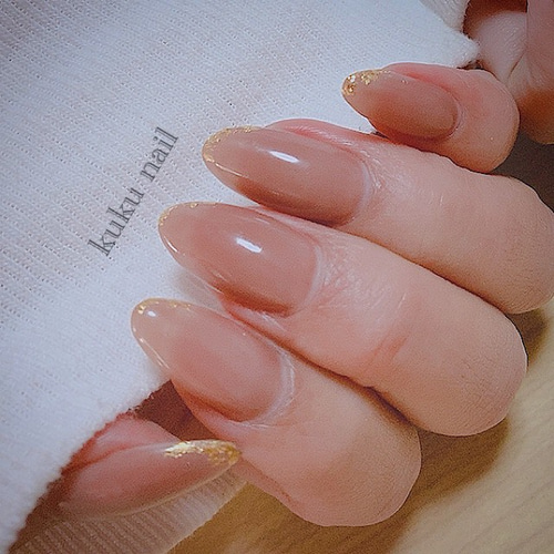 シンプルヌーディブラウンネイル/結婚式/大人ニュアンス/お上品 