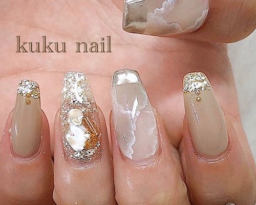 キラキラミラーニュアンスネイル /ネイルチップ/ニュアンス/大人/お