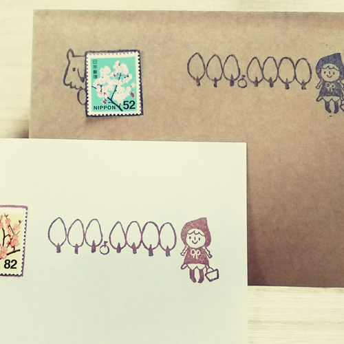 赤ずきんちゃん 宛名 消しゴムはんこ。 はんこ・スタンプ