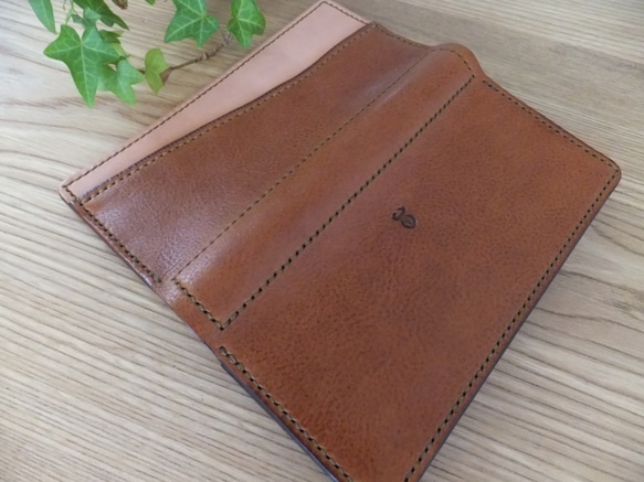 【送料無料】ワイルドエッジが個性的な総手縫い本革長財布　ＴＩＯーWＮ021 3枚目の画像