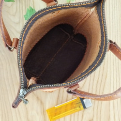 【送料無料】総手縫いミニミニトートバッグタイプのポーチ　ＴＩＯーＭＢ００３ 5枚目の画像