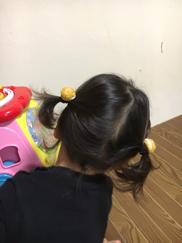 シュークリーム ヘアゴム 2点セット 3枚目の画像